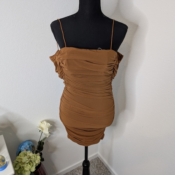 💘 Tara Mini Brown Dress Princess Polly - Picture 6 of 9